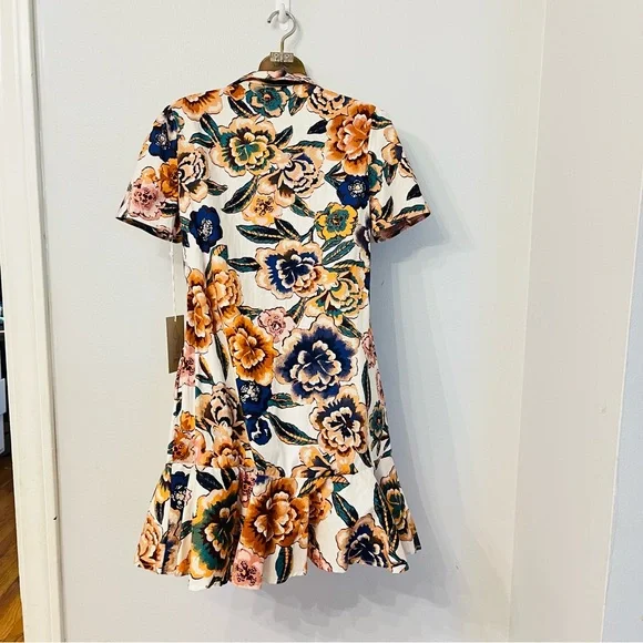 Joie Floral Button Front Mini collar Dress – Cream Multi – Romantic - Picture 6 of 6